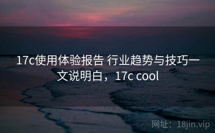 17c使用体验报告 行业趋势与技巧一文说明白，17c cool