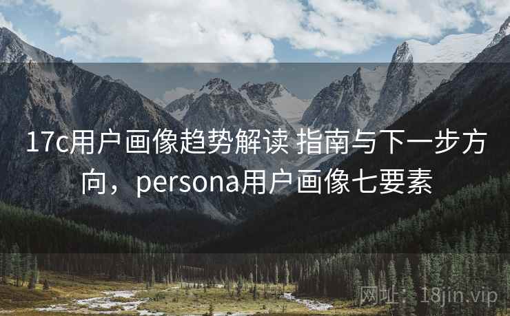 17c用户画像趋势解读 指南与下一步方向，persona用户画像七要素