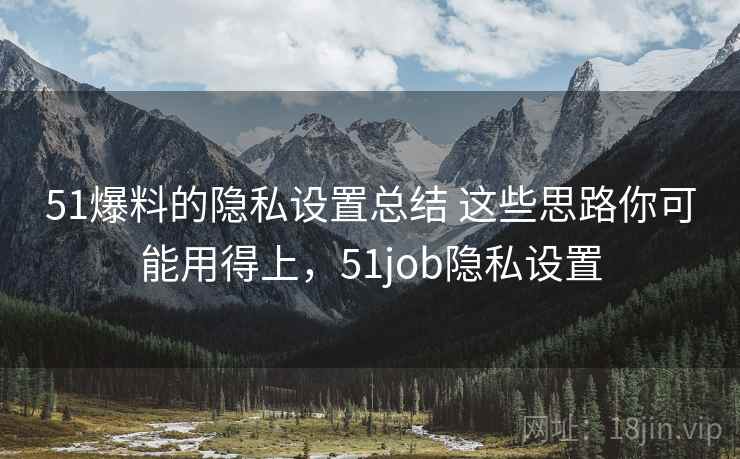 51爆料的隐私设置总结 这些思路你可能用得上，51job隐私设置