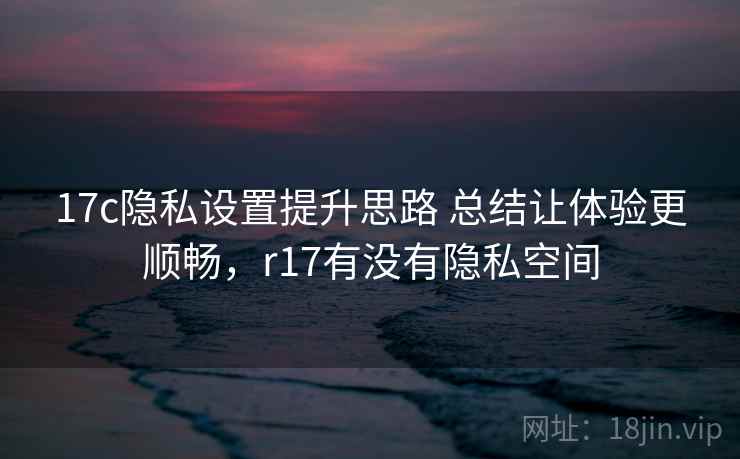 17c隐私设置提升思路 总结让体验更顺畅，r17有没有隐私空间