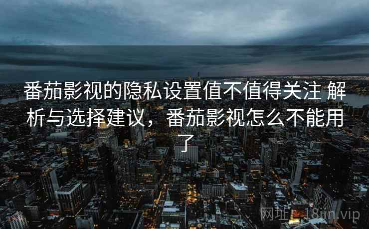 番茄影视的隐私设置值不值得关注 解析与选择建议，番茄影视怎么不能用了