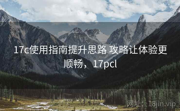 17c使用指南提升思路 攻略让体验更顺畅，17pcl
