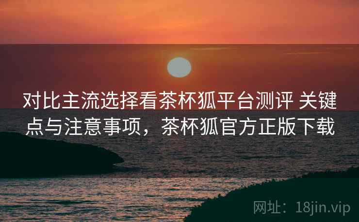 对比主流选择看茶杯狐平台测评 关键点与注意事项，茶杯狐官方正版下载